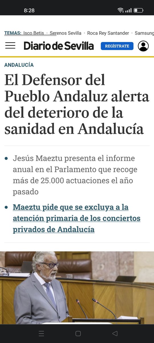ActualizadosYa's tweet photo. Defensor del Pueblo alerta del deterioro sanidad andaluza pero preocupa más no encontrar cortadores de jamón. Debemos evitar que se venda la sanidad pública, nos va la vida. #cortesactualizadoSAS      #lasanidadnoesunnegocio   
#masbatasymenoscorbatas
@lavozdelsures https://t.co/NgP32KByM5