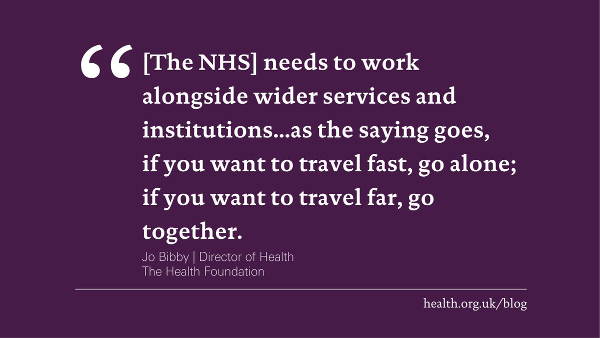HealthFdn's tweet photo. The NHS was never meant to go it alone when it comes to building a healthy society. Good health is also dependent on factors such as stable jobs, good pay, quality housing and good education.

@JoBibbyTHF reflects how these are crucial to our health ⬇️
https://t.co/UO3bFKKwDg https://t.co/flYiCgHvRY