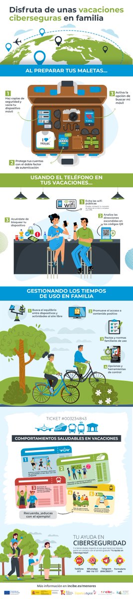 INCIBE's tweet photo. ¡Buenos días! 👋
Ayuda a garantizar tu #ciberseguridad 🛡️ y la de tu familia con algunas recomendaciones sobre el uso del #teléfono 📱 o la gestión de tiempos que te proporciona @is4k.

🔎 Descubre más en https://t.co/14C2LnBSQF https://t.co/gtARZ7Oe3V