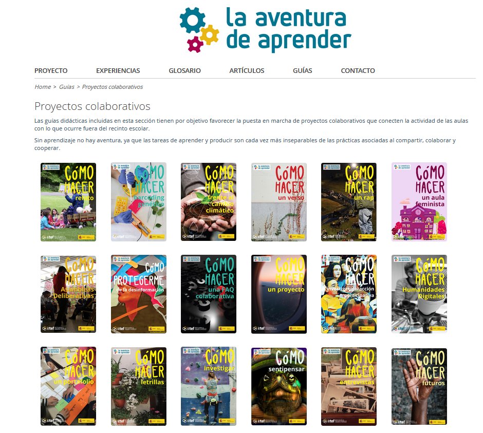 🤔Cómo hacer...

📖relato
🔬barcoding genético
☁️frente al cambio climático
✍️un verso
🎵un rap

son algunas de las últimas #GuíasLADA de <a href="/aventuraprender/">Aventura de Aprender</a>

👉Descúbrelas y encuentra nuevas vías para el aprendizaje competencial desde el común: laaventuradeaprender.intef.es/guias/proyecto…