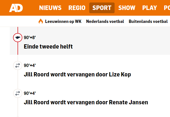 Kun je nagaan, hoe belangrijk Jill Roord is geweest, als je gewisseld wordt voor 2 anderen... #USANED