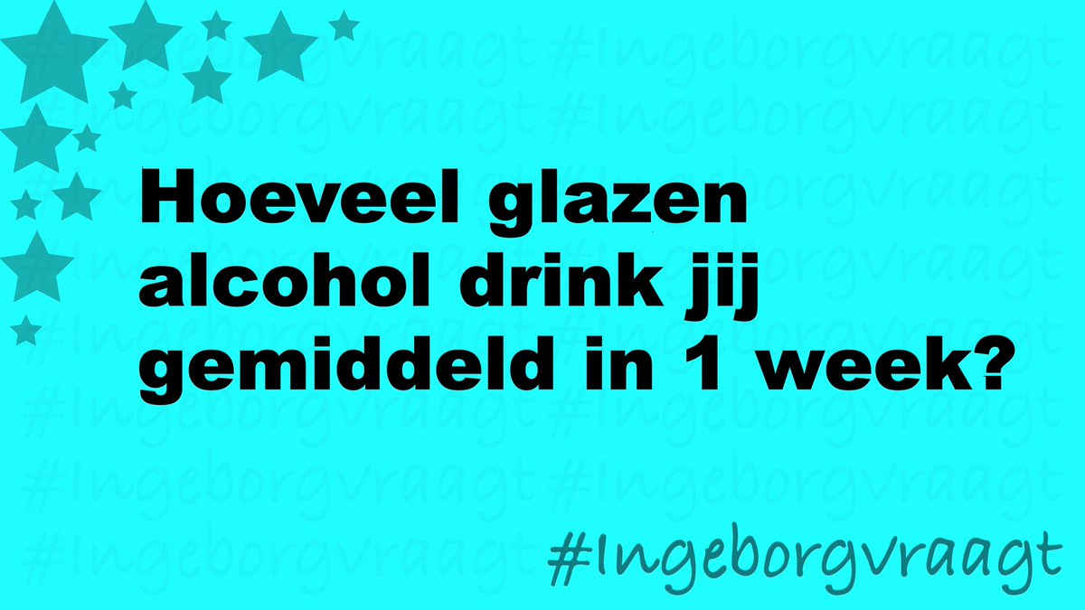 Ingeborgvraagt's tweet photo. Hoeveel glazen alcohol drink jij gemiddeld in 1 week? #IngeborgVraagt https://t.co/C033YAmBD6