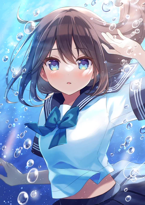 水中セーラー服 