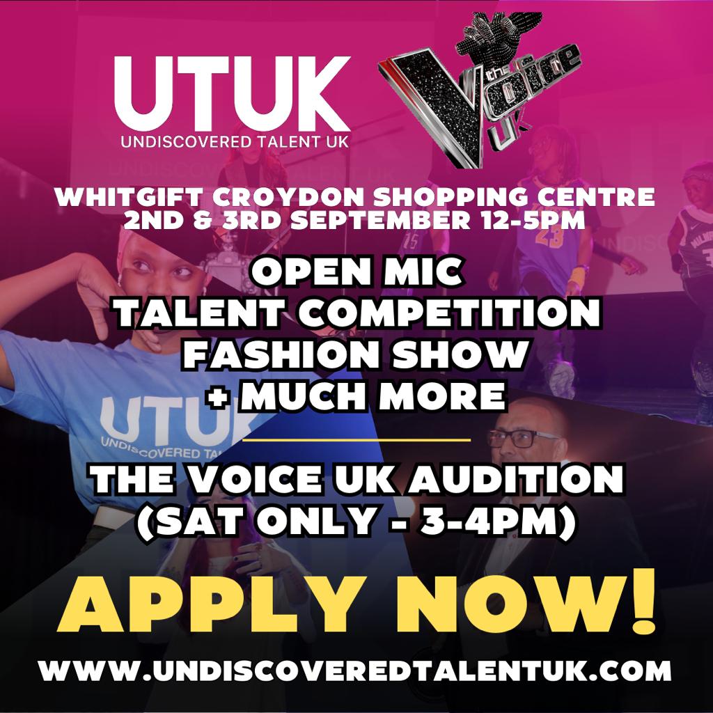 Producers of <a href="/thevoiceukbbc/">BBC The Voice UK</a> will be joining <a href="/UTUK_TALENT/">Undiscovered Talent UK 🇬🇧</a> at @whitgiftce been jj
If you would like to apply please visit the UTUK website to submit your audition.  Limited Spaces available and must be 16 yrs of age on or  by 24th February 2024

undiscoveredtalentuk.com