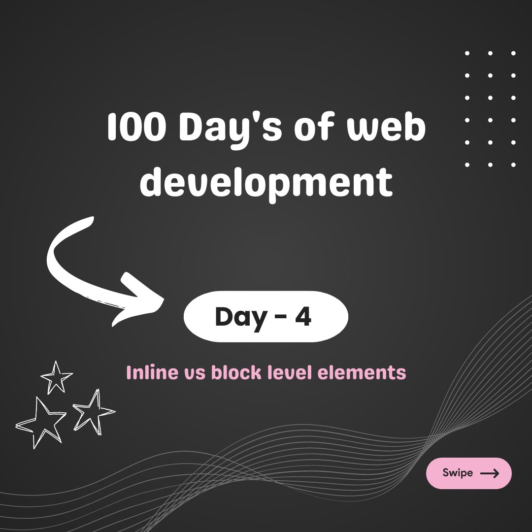 codebloomers's tweet image. 100 Day&apos;s of web development🌐 Day 4th - Inline and Block level elements 
🌐 Unleash the Web Magic! 🎉✨
read Post 👇👇
instagram.com/p/CvMPhuUpsAV/…

 #HTMLMasterpiece #WebDevelopment #WebDesignInspo #TechTrends #WebDevGuru #HTML101 #InstaHTML #WebWizardry #ViralCoding #codebloomers