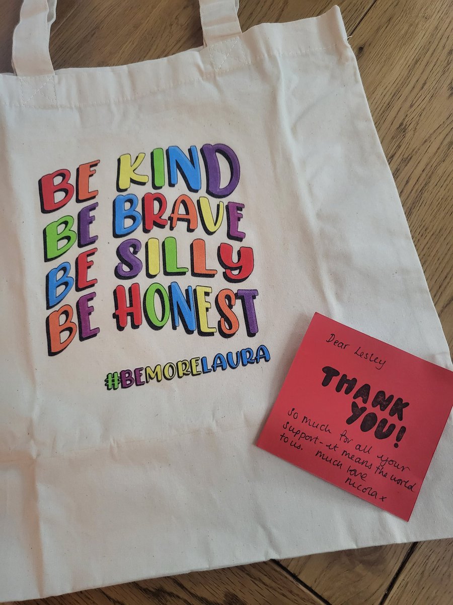 A great way to support more research into brain tumours and lovely that <a href="/shitscaredmum/">shitscaredmum</a> took the time to include a note x #Bemorelaura