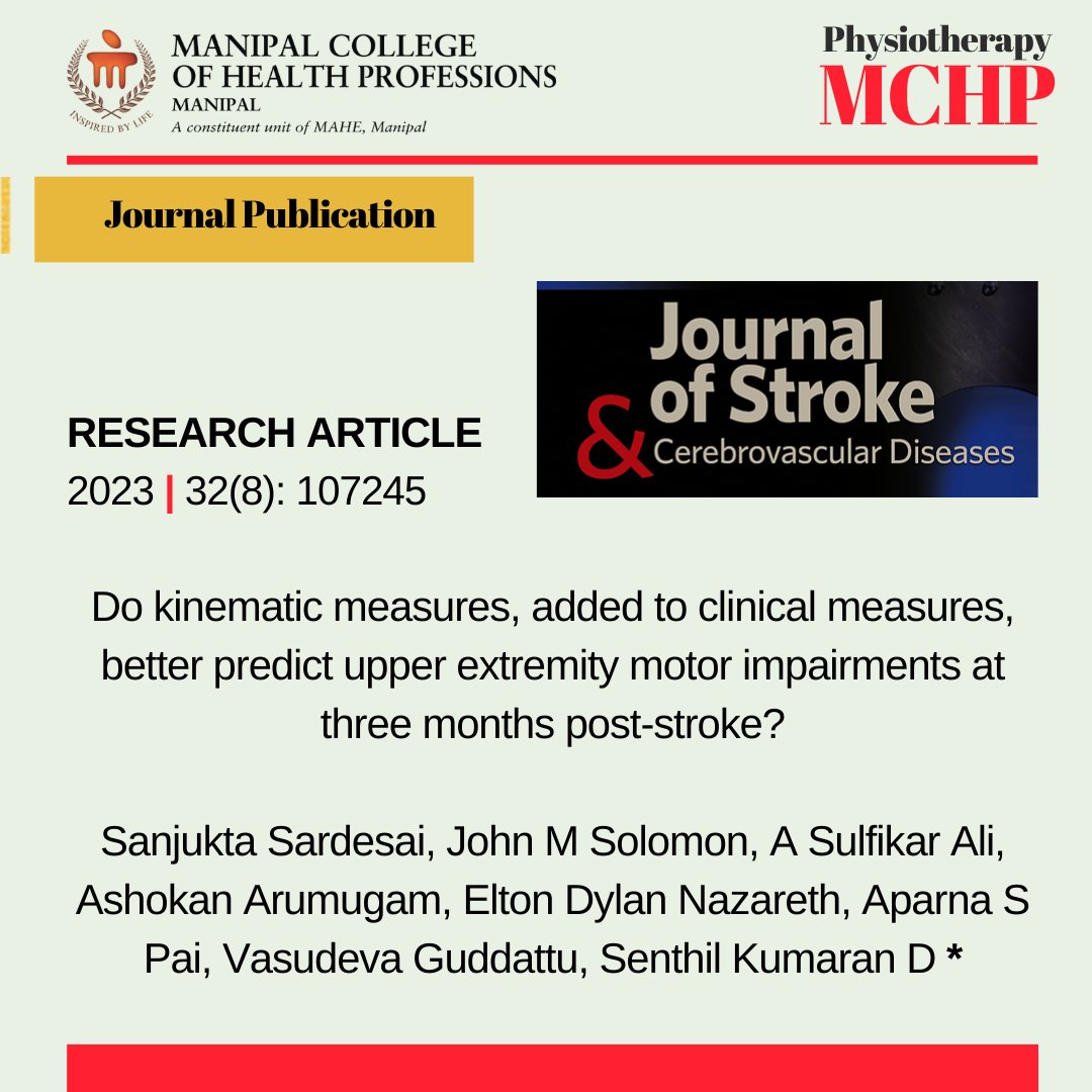 Congratulations Dr. <a href="/KumaranDSenthil/">Senthil Kumaran D</a> and the team for the collaborative publication!

<a href="/MAHE_Manipal/">Manipal Academy of Higher Education</a> <a href="/DoRMAHE_Manipal/">Directorate of Research, MAHE, Manipal</a> <a href="/MCHP_MAHE/">MCHP</a> <a href="/johnsolomon78/">John Solomon</a>