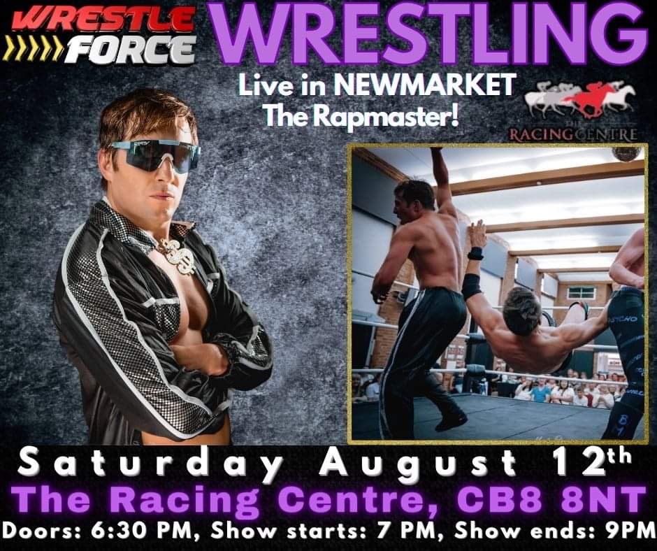 WrestleForceUK's tweet photo. Saturday August 12th

@TheRacingCentre in Newmarket!

https://t.co/aoQzS2FAM9 

#newmarket
#canbridge 
#soham
#mildenhall
 #wrestling https://t.co/tW6Tk4QTbC