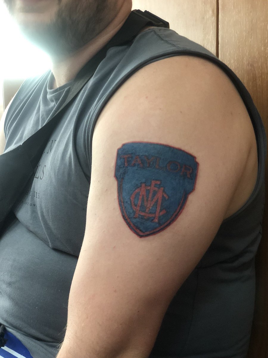 WTay93's tweet photo. @TripleMRushHour we talking bad tats? It’s now faded it looks like a bad bruise… doesn’t help I play for Essendon VWFL… https://t.co/WMBImWLyFt