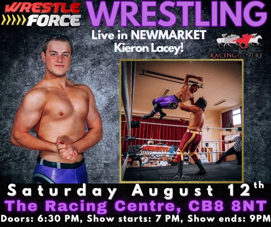 WrestleForceUK's tweet photo. Saturday August 12th

@TheRacingCentre in Newmarket!

https://t.co/aoQzS2FAM9 

#newmarket
#canbridge 
#soham
#mildenhall
 #wrestling https://t.co/hpghQy3SNM
