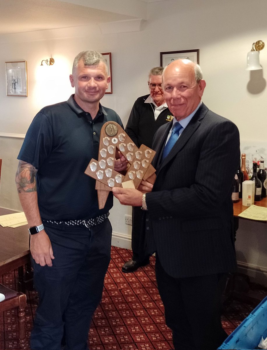 ProvinceofCandW's tweet photo. It was the Provincial golf tournament this last week held at Appleby golf course.Stuart Webb, of Underley Lodge won the day and they donated an amazing £2K to the festival. Our DPGM, Bill Morley was presented the winning trophy and happily received the donation for the festival https://t.co/ULzAiC7Pna