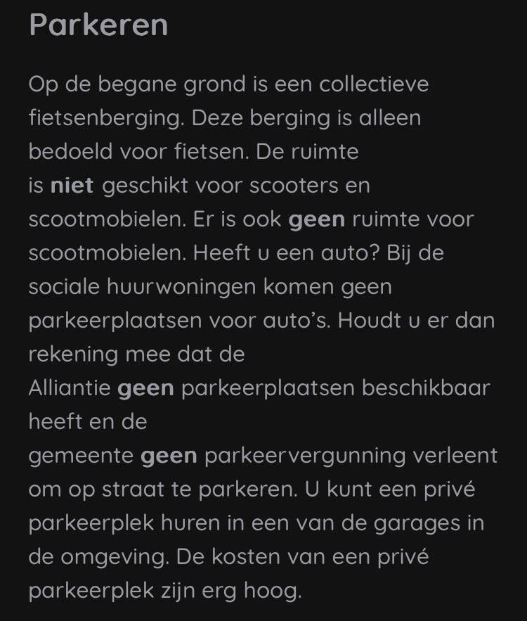 Zó casual, deze “parkeren is niet voor sociale huurders en als je een scootmobiel hebt kan je ook de tering krijgen”. Hier staat gewoon “Pech, met jou hebben we geen rekening gehouden.” 
Hoezo mág dit, hier moeten toch echt regels voor komen?! #klassisme #validisme
