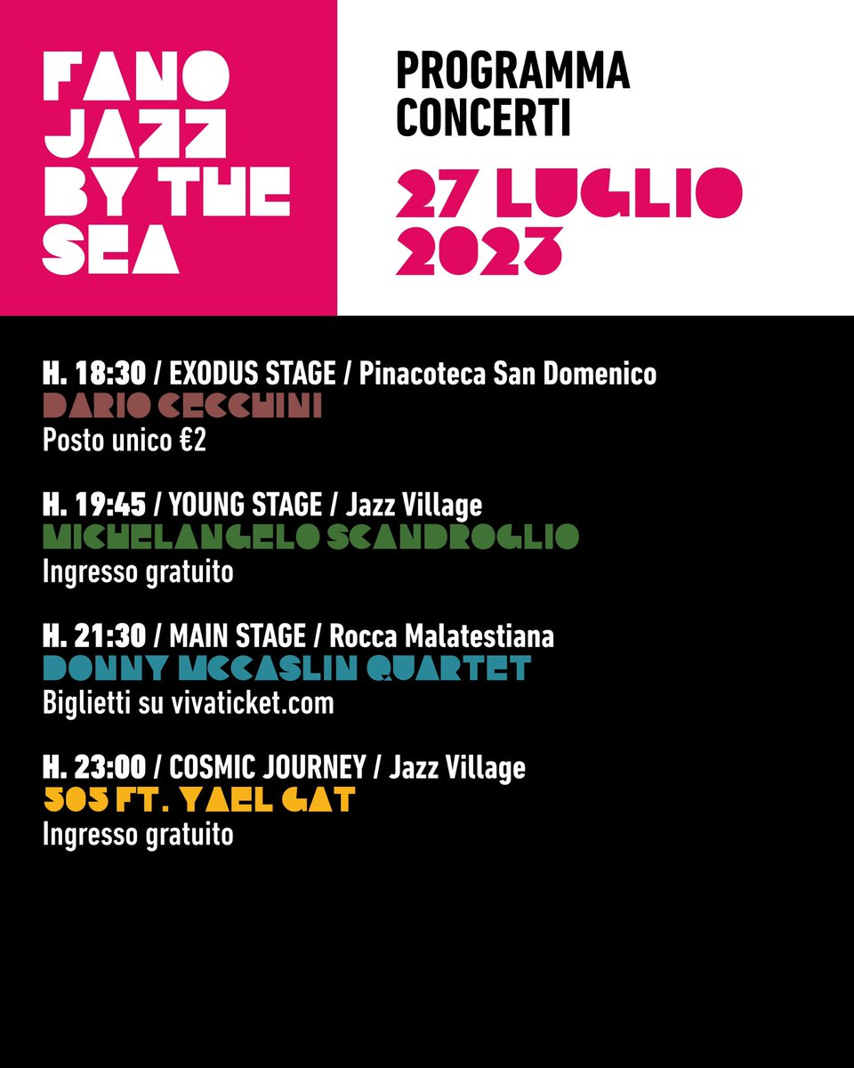 Fano Jazz by the Sea 2023 🎷☀️ Day 6 #27luglio 🎟️ fanojazzbythesea.vivaticket.it #fanojazz