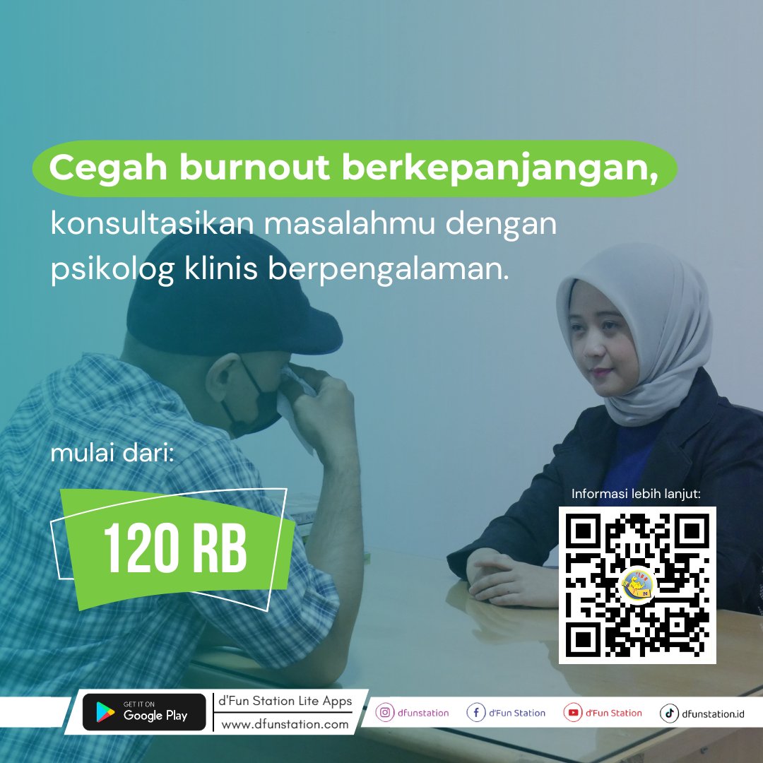 dfunstation's tweet photo. Konsultasi 1 jam dengan psikolog klinis d'Fun Station mulai dari 120RB. Temukan jalan keluar bersama, karena harapan akan selalu ada. Coba sekarang!

#psikologbandung #psikologcimahi #psikologdfunstation #dfunstation https://t.co/xnh1fThLOW