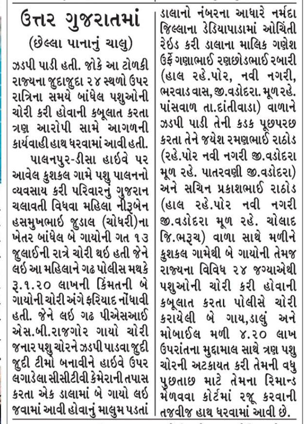 SP_Banaskantha's tweet photo. ઢોર ચોરી કરતી ગેંગને પકડી પાડી ૨૪ ઢોર ચોરીનો ભેદ ઉકેલતી ગઢ,બનાસકાંઠા પોલીસ. #theft #gadh #police #banaskanthapolice @sanghaviharsh @Bhupendrapbjp @dgpgujarat @GujaratPolice https://t.co/OYnHokkr8J
