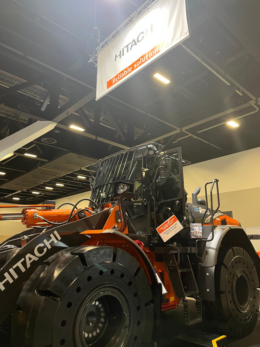 Did you get to see this waste industry giant at AWRE? <a href="/HitachiCMAU/">Hitachi CM Australia</a> was on stand C47 showcasing their Hitachi Wheel loader! Dynamically designed with advanced technological features and many optional attachments for cross-industry applications. #AWRE2023 #AWRE @HitachiGlobal