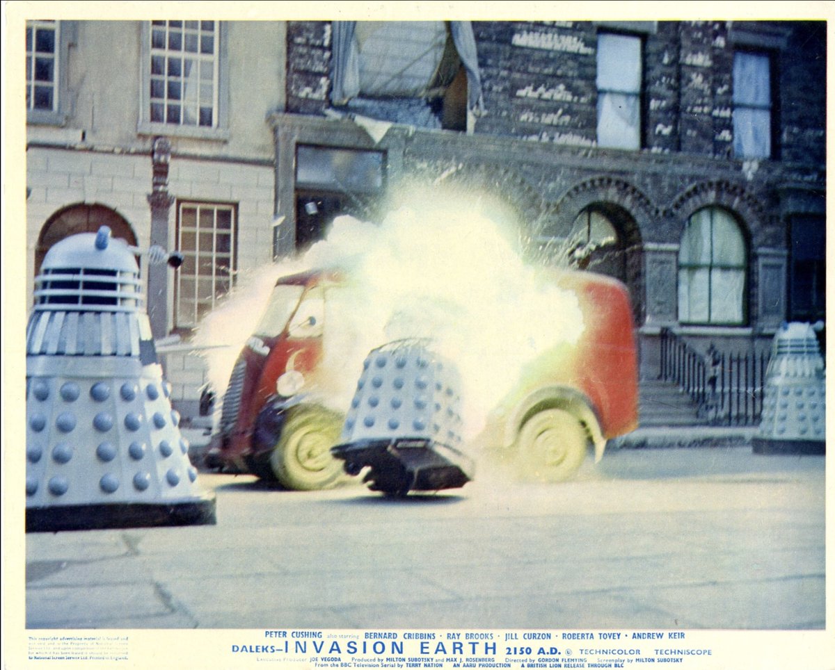 Some sample lobby cards for the release of Daleks Invasion Earth 2150AD.
#DaleksInvasionEarth2150AD #lobbycards #classicfilm #sciencefiction #filmrelease #movieposters