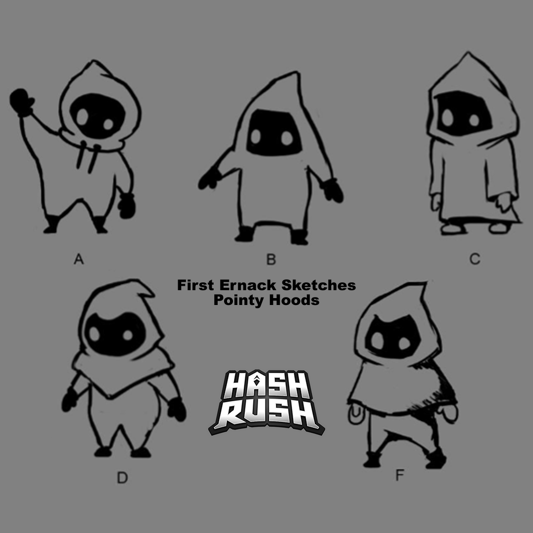 PlayHashRush's tweet photo. ⭐️Time for a Hash Rush #throwbackthursday⭐️
What did the Ernacks originally look like? Well, we've found our original sketches, predating even our first ICO!
Which version do you like the most?🤔
#hashrush #conceptart #indiegame https://t.co/whBTP4EhiO