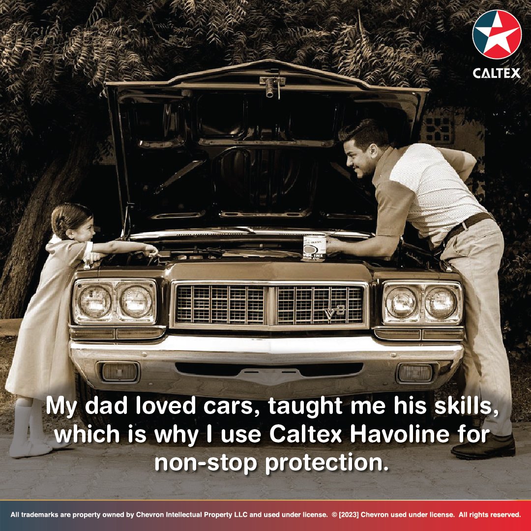 CaltexEA's tweet image. A bond forged through cars and shared knowledge. 
My dad's teachings echo in every rev of my engine. Caltex Havoline fuels my passion, providing unwavering protection on the road. Carrying on his legacy with pride. 
#WeKeepTheWorldMoving #CaltexLubricants #TruckFleet  #KeepGoing