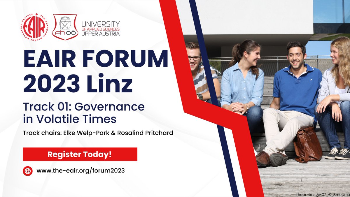 The future of #HigherEducation is at EAIR Annual Forum in Linz! Contribute to discussions on recalibrating the relationship between the state &amp; universities. Learn more: buff.ly/472Ij9P 

#EAIRForum #WorldOfChange  #WorldOfChange #Governance #NPM #Conference