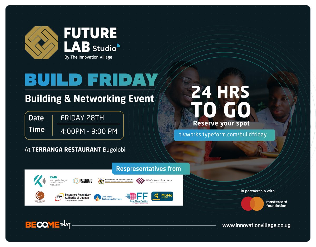 Whether you're a seasoned entrepreneur or just starting your startup journey, #BuildFriday is the perfect opportunity to gather new ideas, innovative solutions, and fresh perspectives that can power your startup's journey to new heights.

Join us tomorrow at Terranga restaurant