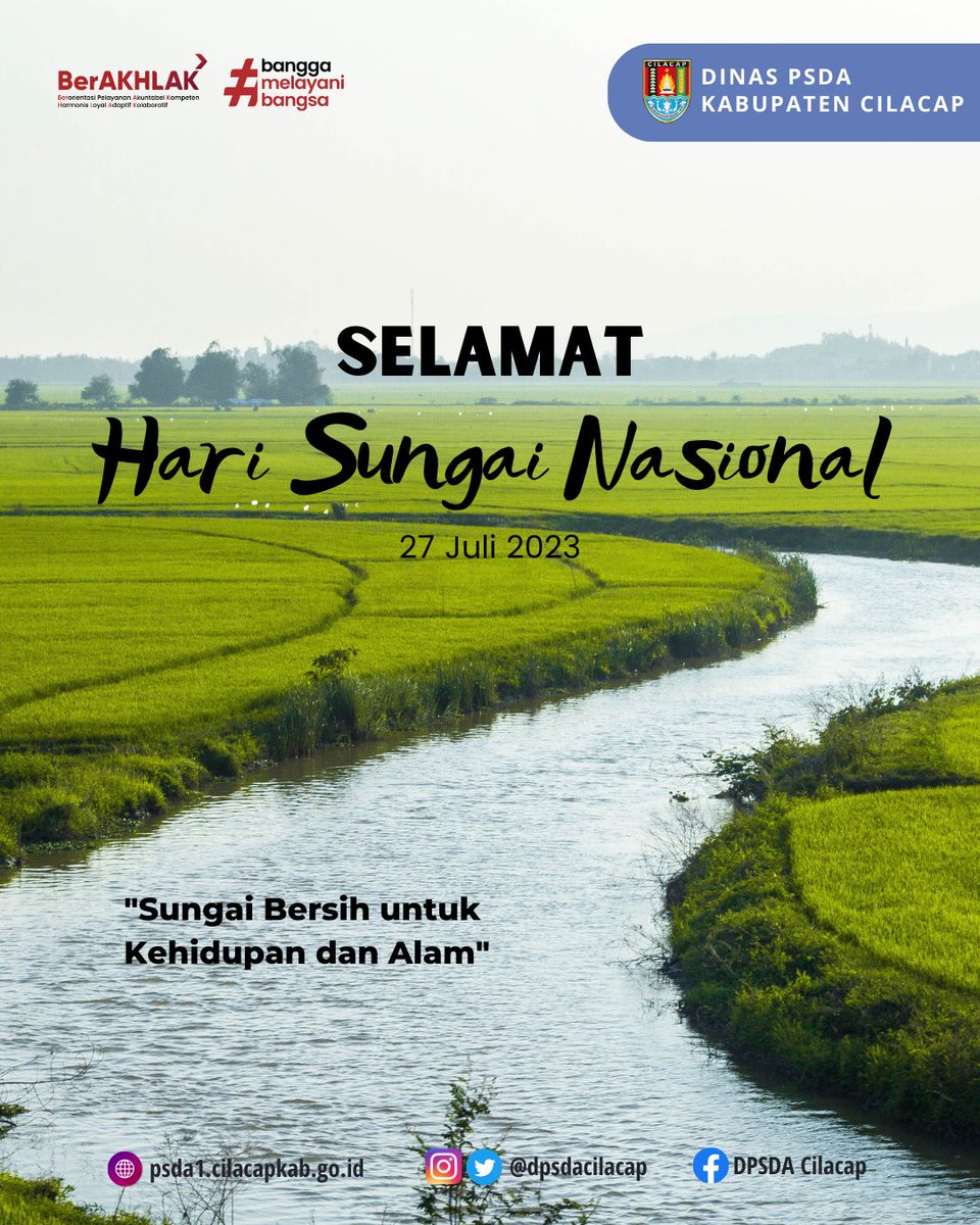 dpsdacilacap's tweet photo. Selamat Sungai Nasional 2023
"Sungai Bersih untuk Kehidupan dan Alam"
Mari jaga sungai kita, hidup selaras dengan sungai, air sumber kehidupan.
#psda
#psdacilacap
#dpsda
#cilacap
#kabupatencilacap
#cilacapbercahaya
#cilacapupdate https://t.co/t8ROv2AFpU