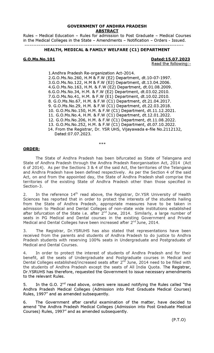 ReformsHrda's tweet photo. HRDA letter to @BRSHarish &amp; @TS_HMFW to amend G.Os 114 &amp; 27 to see that MBBS,MD,BDS,MDS increased seats in colleges established before 2nd Jun 2014 &amp; 100% seats in colleges established after 2nd June 2014 are reserved for TS students in similar line to G.O 101 issued by AP govt. https://t.co/sHsXcRpAUi