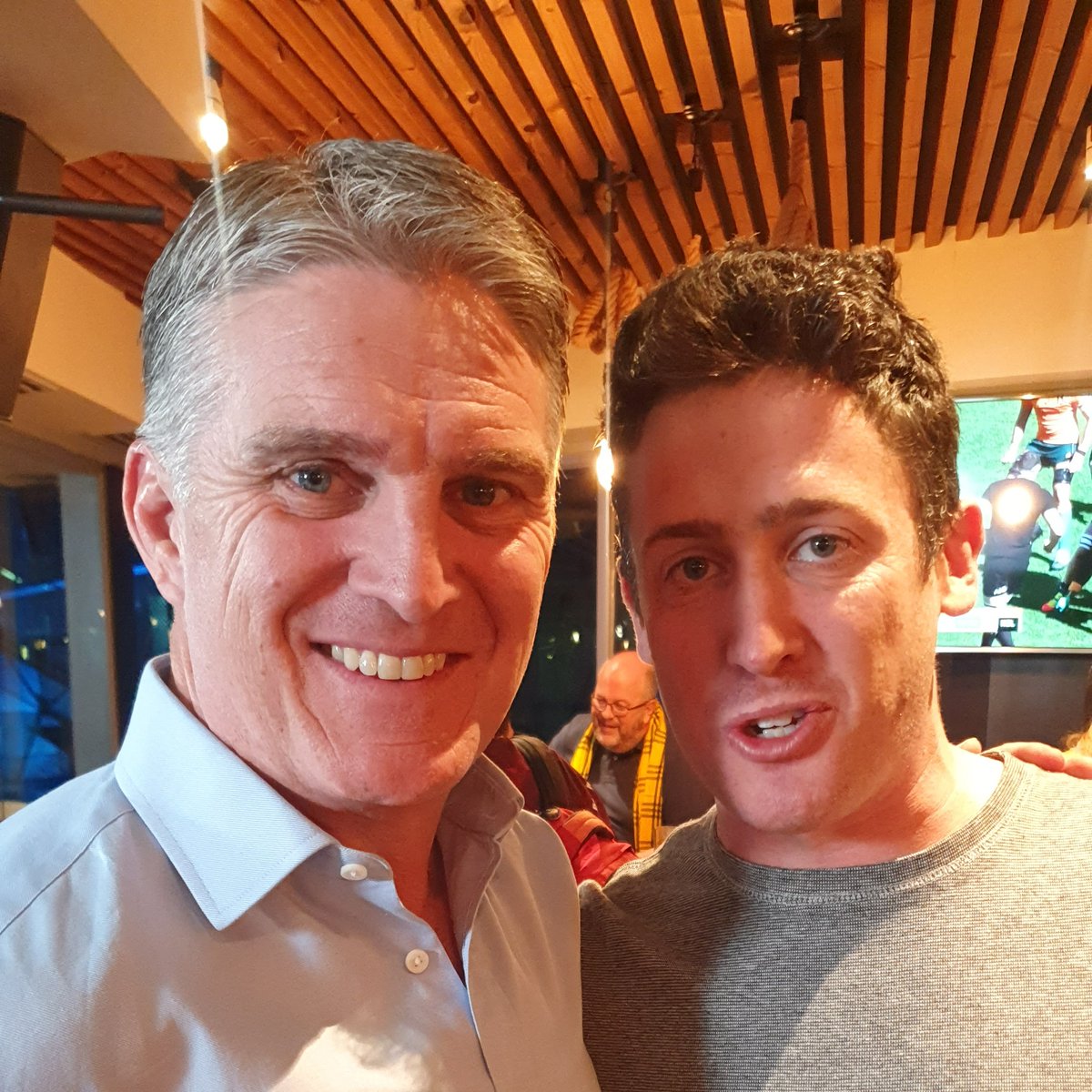 OutsideCTRpod's tweet photo. Great night out with the @StanSportRugby crew to celebrate the Bledisloe. Big thanks to the talent: Mils Muliaina, @MorganTurinui, @TimHoran12 and broadcast superstar @seanny202 for taking time out to chat 🏉🏟️🏆🇦🇺🇳🇿🇫🇷 with us! https://t.co/jwr91ayT4p