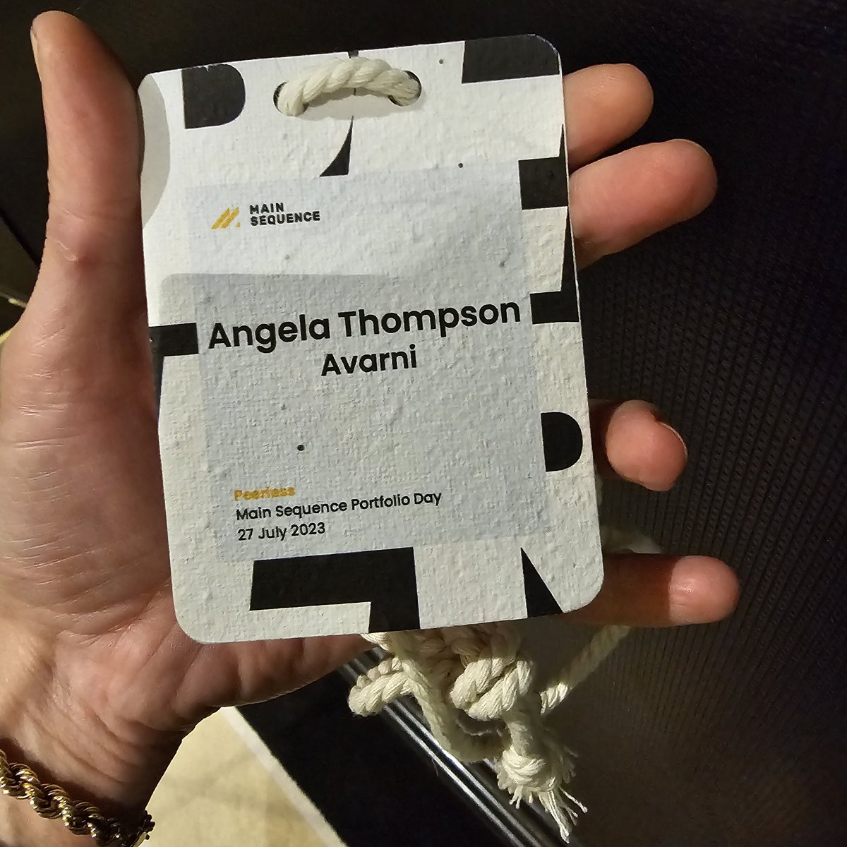 I love that the name badges for <a href="/MSeqVC/">Main Sequence</a> 's portfolio day conference are printed on seed paper, so they can be planted to produce some lovely little plant babies 🌱❤️