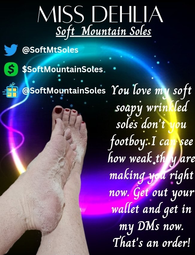 SoftMtSoles's tweet photo. 💥DM for the next Bubble Bath Custom Video. Hear me speak directly to you as you stroke that cock for me💦💦
#BubbleBathFeet  #feetfetish #footfetish #feetvideosforsale #footboy #paypigs #softsoles #Solesoffeet #fuckmyfeet #feet #footwrinkles #toescrunches #sexyfeet #footseller https://t.co/7pNq22XrCm