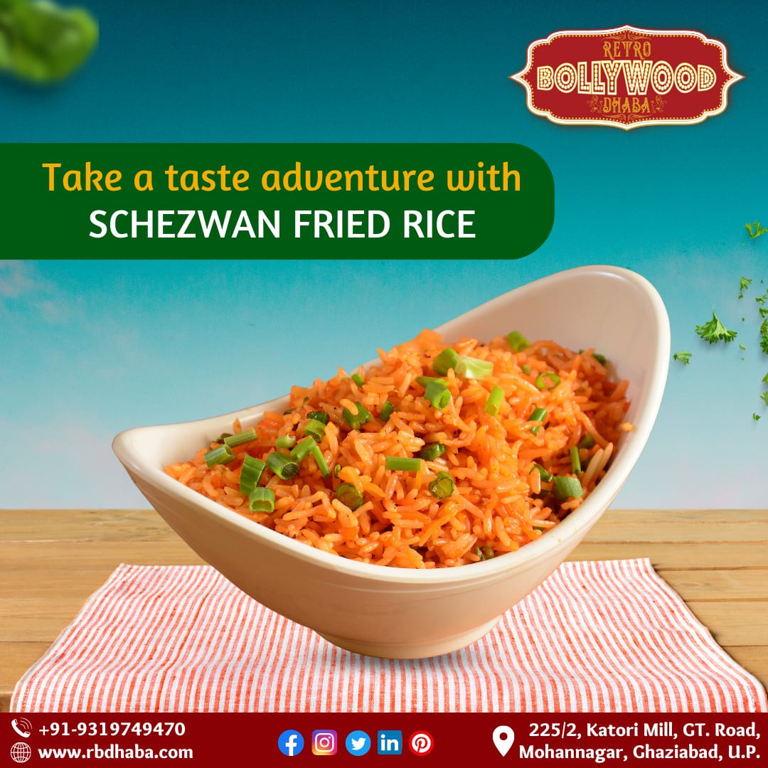 RetroBdhaba's tweet photo. "Spice up your taste buds with the fiery flavors of Schezwan Fried Rice at Retro Bollywood Dhaba! 🍚🌶️"

#RetroBollywoodDhaba #SchezwanFriedRice #SpicyDelights #BollywoodFlavors #FoodieLife https://t.co/OzN0DqKeDq