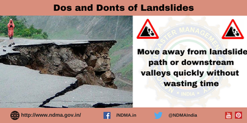 #LandslideSafety: If you sense a risk to life, you should instantly move away from the # landslide-prone area.