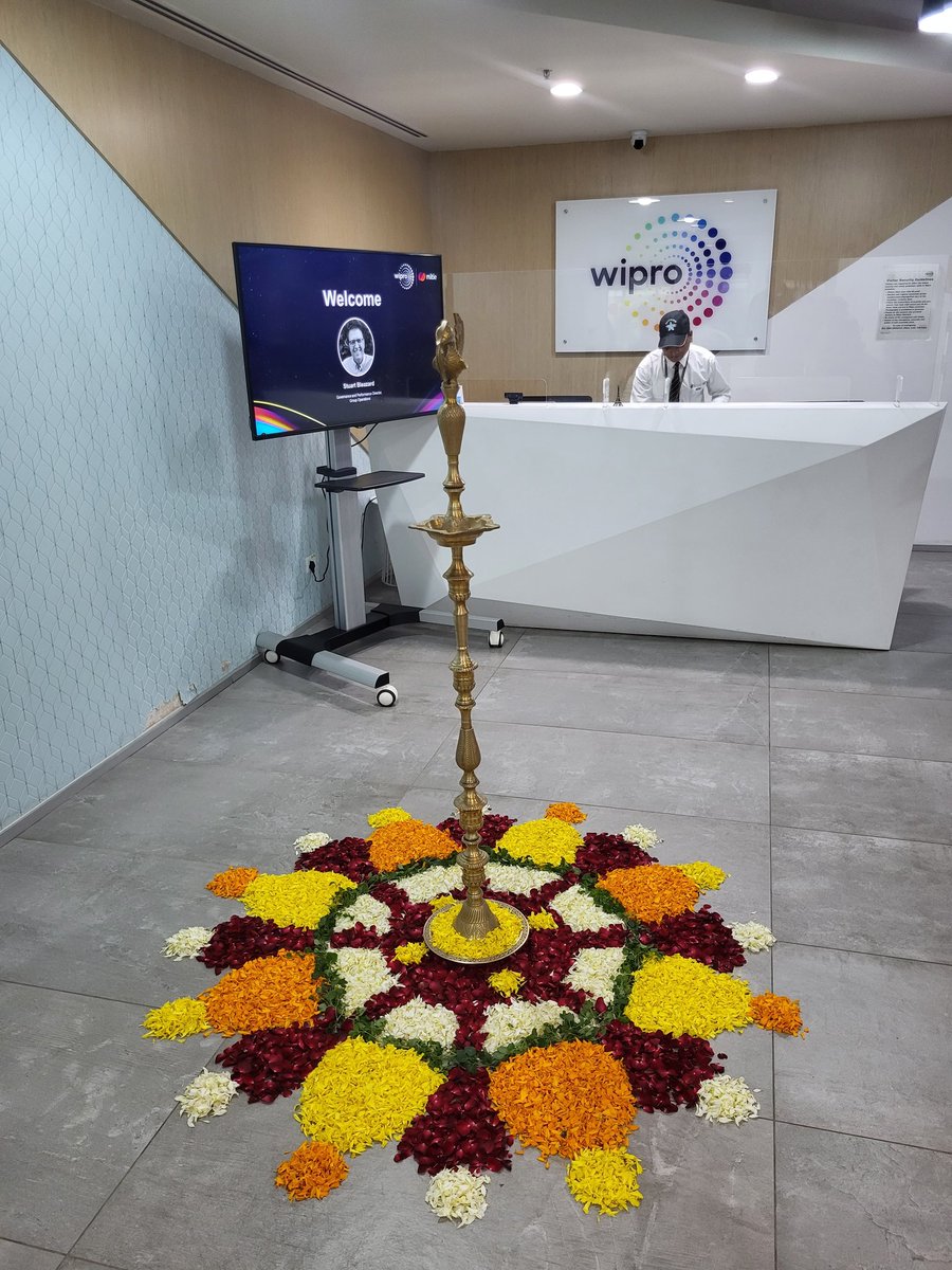 What am amazing welcome from our Wipro colleagues this morning in Mumbai <a href="/mitie/">Mitie</a>. This is rangoli which is a traditional indian artform