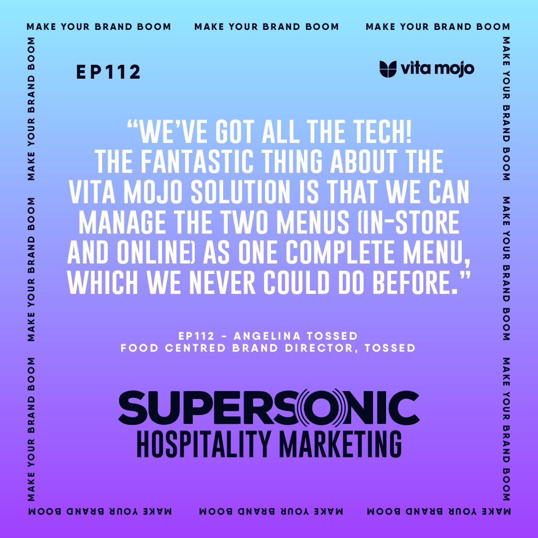 Supersonic_Inc's tweet image. THIS WEEK'S GUEST IS ANGELINA HARRISON, BRAND DIRECTOR, TOSSED. WE TALK ALL THINGS TECH, SALAD, GROWTH POST COVID, GROWING A BRAND IN THE RIGHT WAY AND WHY VITA MOJO WERE THE PERFECT PARTNERS TO HELP TOSSED ON THE NEXT STAGE OF THEIR JOURNEY. #tossed @VitaMojo