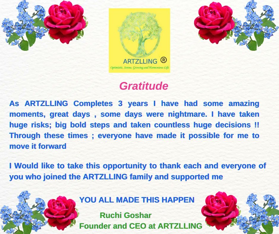 RuchiGoshar's tweet photo. ARTZLLING TURNS 3 🎉🎊
 
Hello , Instagram Family 
Thank you everyone for always supporting me and helping me to hit the mark and smash the goals 💫🎯✨️💯🔥

#artzlling #ruchigoshar #Twitter #anniversary #anniversarygifts #anniversaryspecial #business https://t.co/YnujfOOHwp