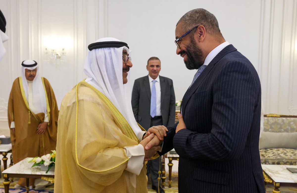 JamesCleverly's tweet photo. As we approach 125 years of friendship, the UK and Kuwait are working together more closely for our mutual benefit.

Thank you for your gracious hospitality @MOFAKuwait 🇬🇧🇰🇼 https://t.co/9vBkSnVwLt