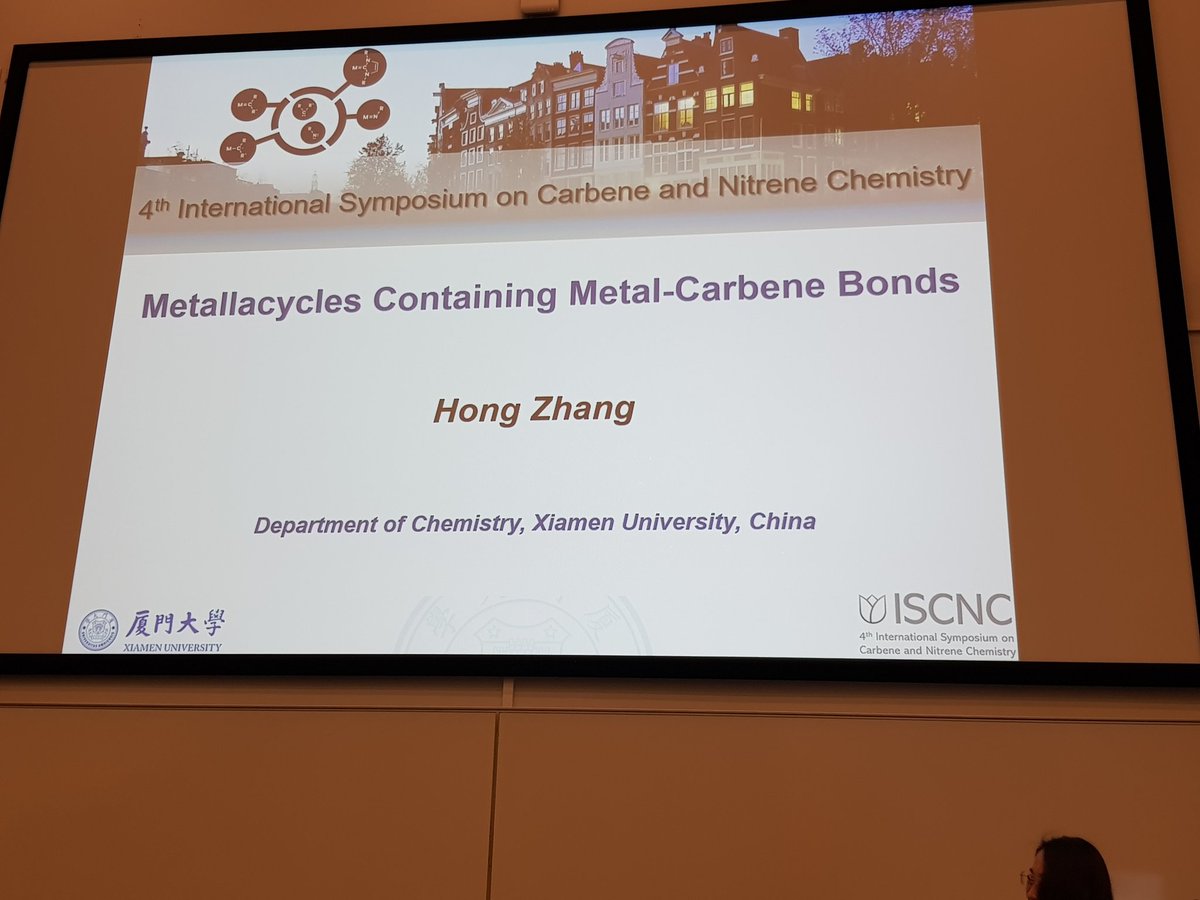 carbene_nitrene's tweet image. Prof Hong Zhang demonstrates the power of metallocycles containing metal-carbenes at #ISCNC2023
Beautiful structures showing metalla-aromaticity.