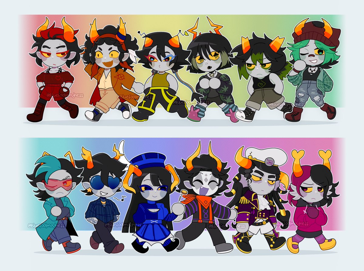 Mass attack because my obsession with homestuck has returned!!! So many cute trolls this was so fun!! ^^

#artfight #artfight2023 #artfightattack