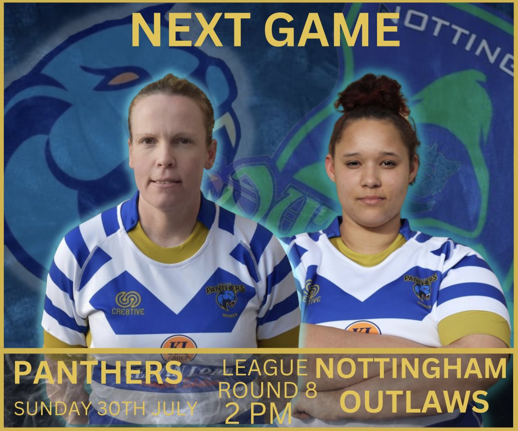 This Sunday we return to action at home against Nottingham Outlaws!

Kick of 2pm at OSCA foundation community sports hub