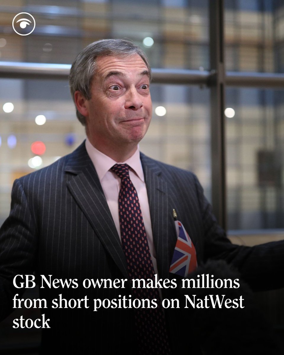 - Hedge fund owner takes out short position on NatWest stock
- Uses his news channel to whip up outrage over the bank's handling of one of its presenters
- Stock falls by £850 million
- Exits the trade.