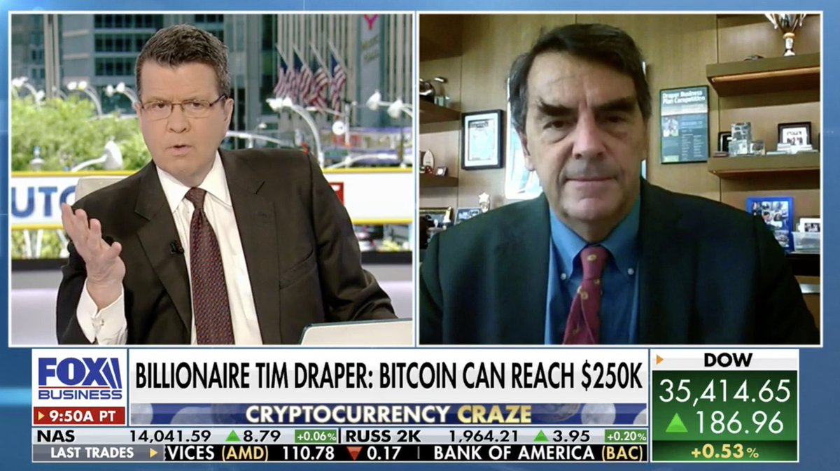 BitcoinNewsCom's tweet image. NEW: 🇺🇸 Billionaire investor Tim Draper on Fox News: "We're going through one of the most exciting decades I think we'll ever see in our lifetimes because we have #Bitcoin  transforming the way currency and commerce is done." 👀😲