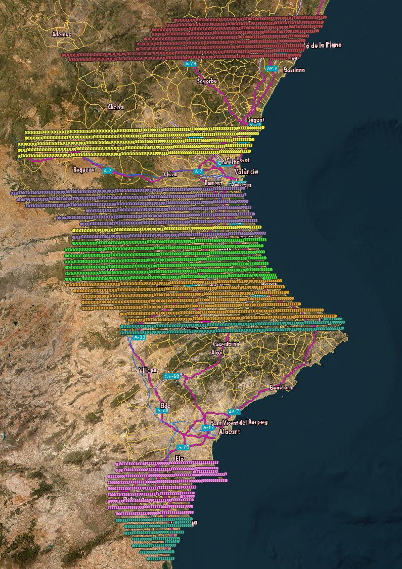 En la jornada 7 de vol -25 de juliol- s'han capturat 564 nous fotogrames (el Baix Segura i el Baix Vinalopó). En total ja tenim 5277 imatges, que suposen el 40,45% del total del vol fotogramètric de 2023.