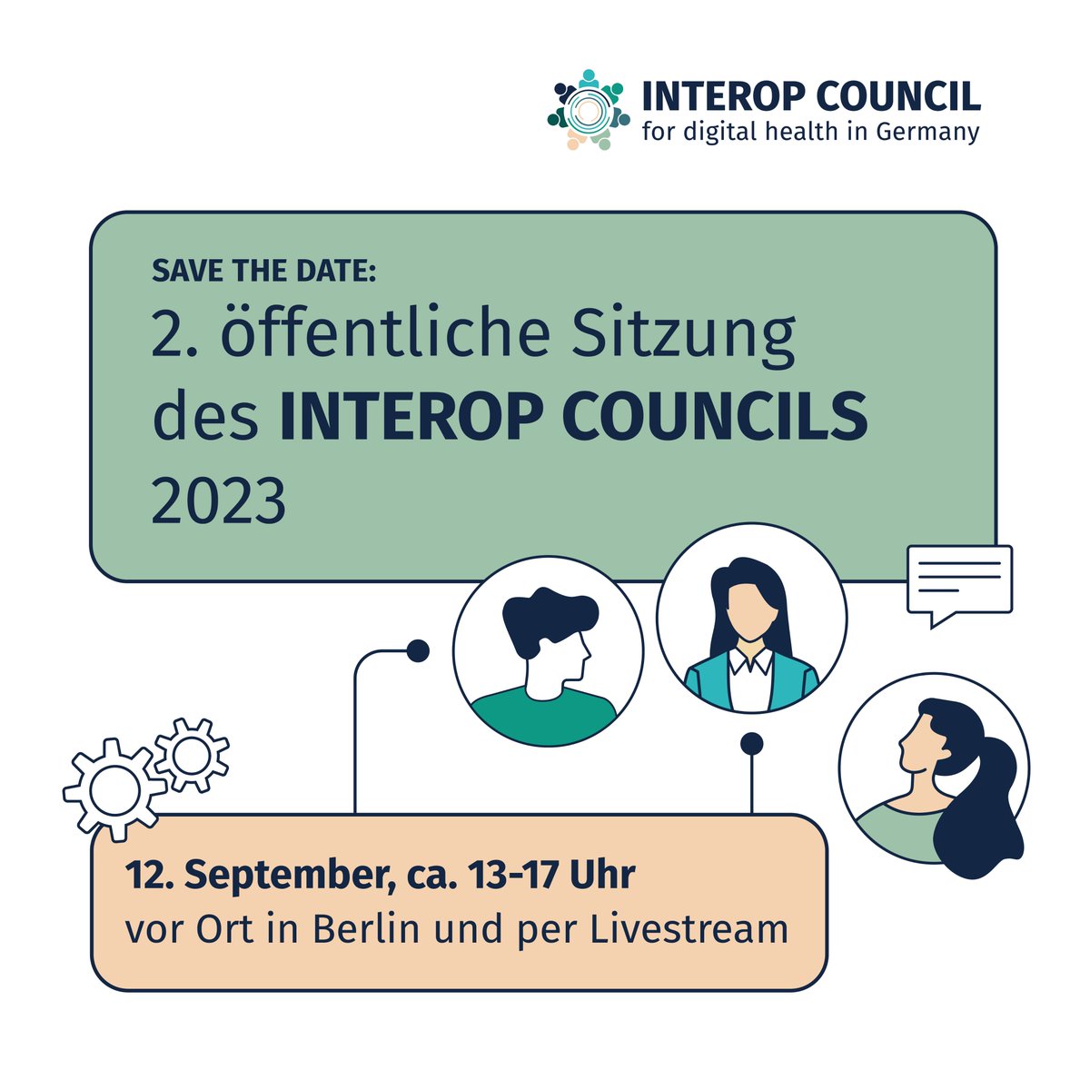 gematik1's tweet photo. Am 12. September findet die zweite öffentliche Sitzung des Interop  Council statt! Ein spannender Austausch mit Themen rund um  #Interoperabilität wartet auf Sie! Jetzt vormerken: https://t.co/ZcCPommmx4 https://t.co/neDWVkHY7p