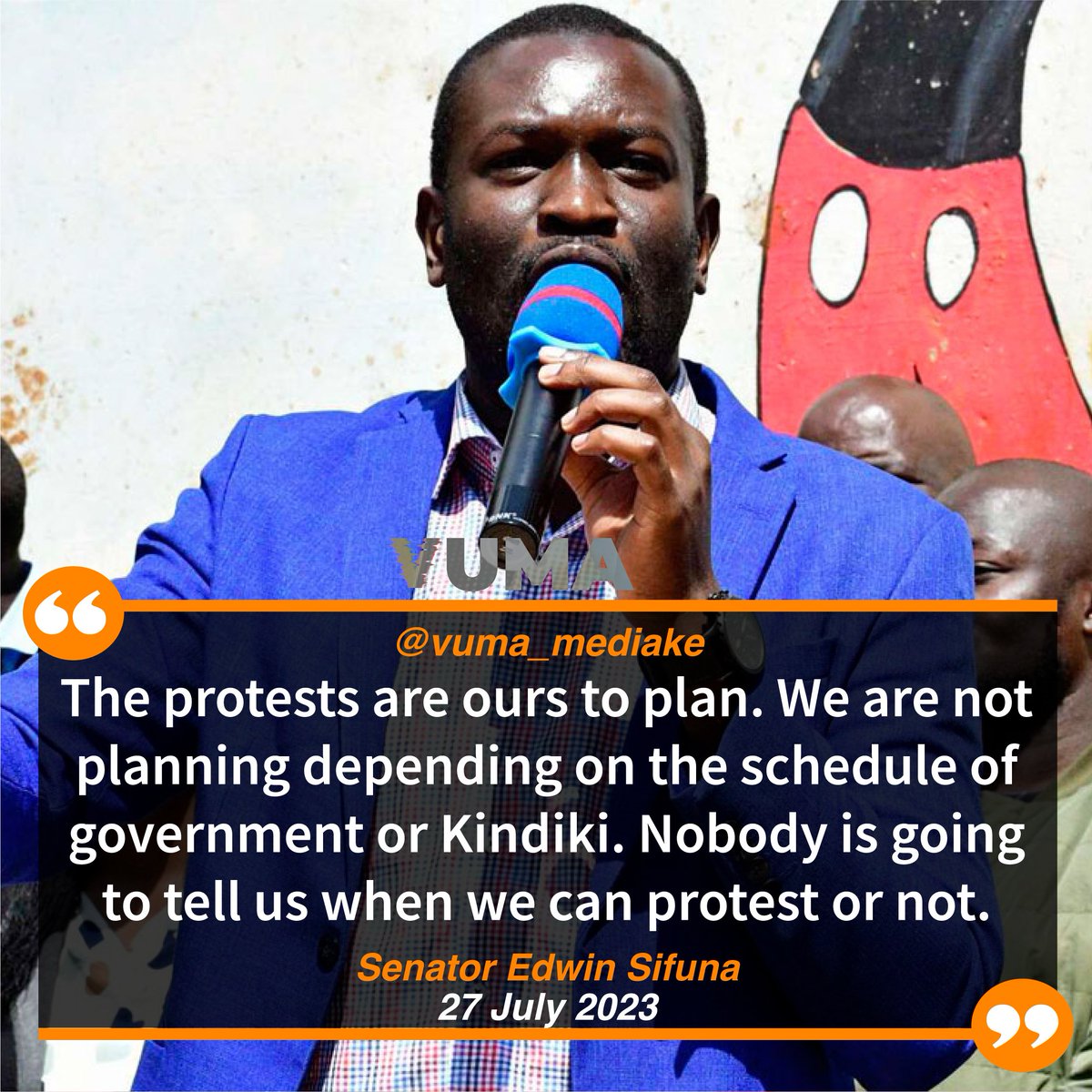 vuma_mediake's tweet photo. "Nobody is going to tell us when we can protest or not," Nairobi Senator Edwin #Sifuna

He was criticising Interior CS Kithure Kindiki over his threats and police brutality against Azimio supporters during recent anti-govt protests.

#Sifuna #RiggyG
#Willy #Mutunga https://t.co/twdDyvefb7