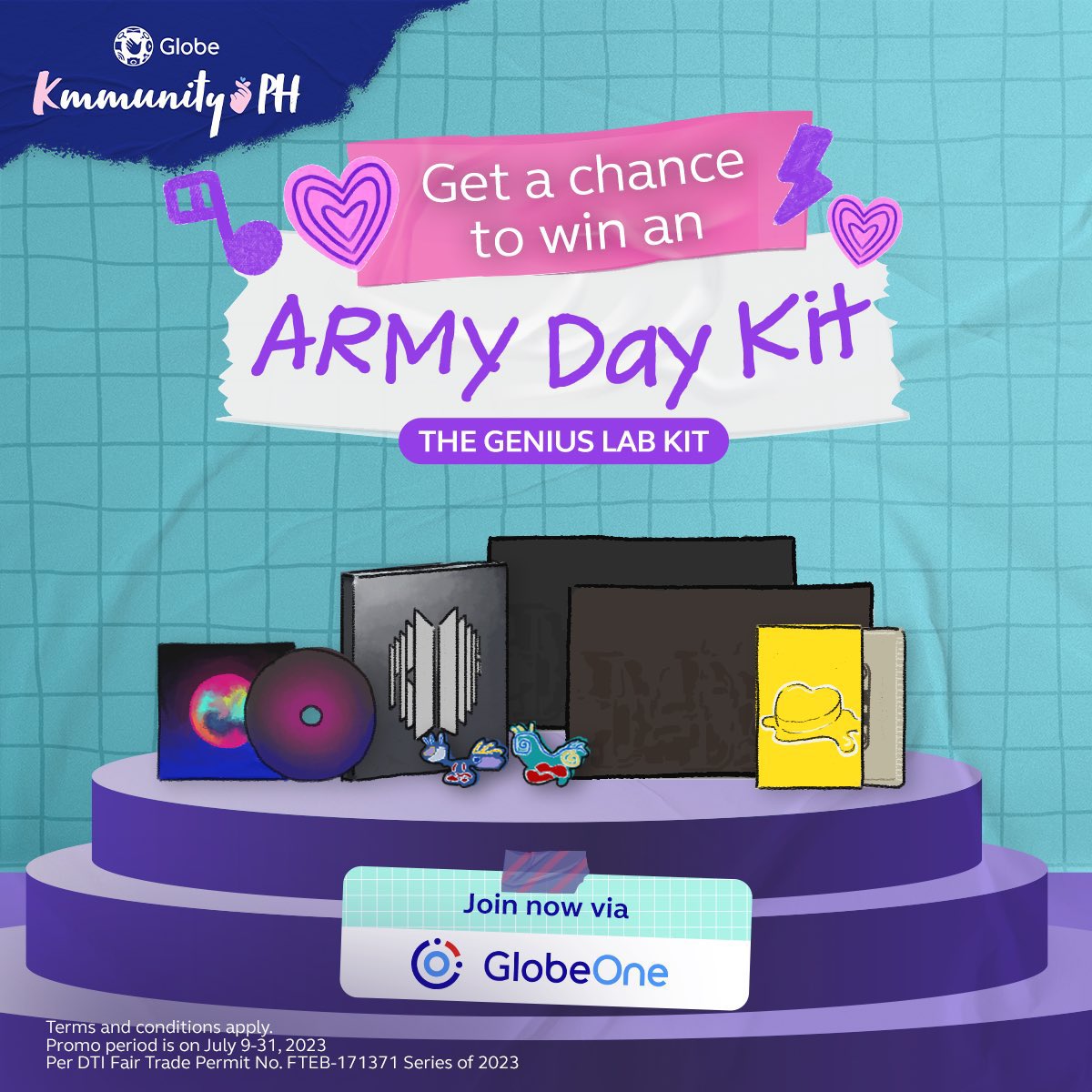 bangtanboysph's tweet image. Our ARMY Day continues! 🤩 Don't miss the chance to win the Genius Lab Kit! Support Hapag Movement now with GlobeOne. 🎁 

Search “ARMY Day Kit” in the Rewards section to join. Redeem until July 31🥰
Click here: globeone.onelink.me/ej7I/G1💜 

#GlobeCelebratesARMYDay #GlobeKmmunityPH