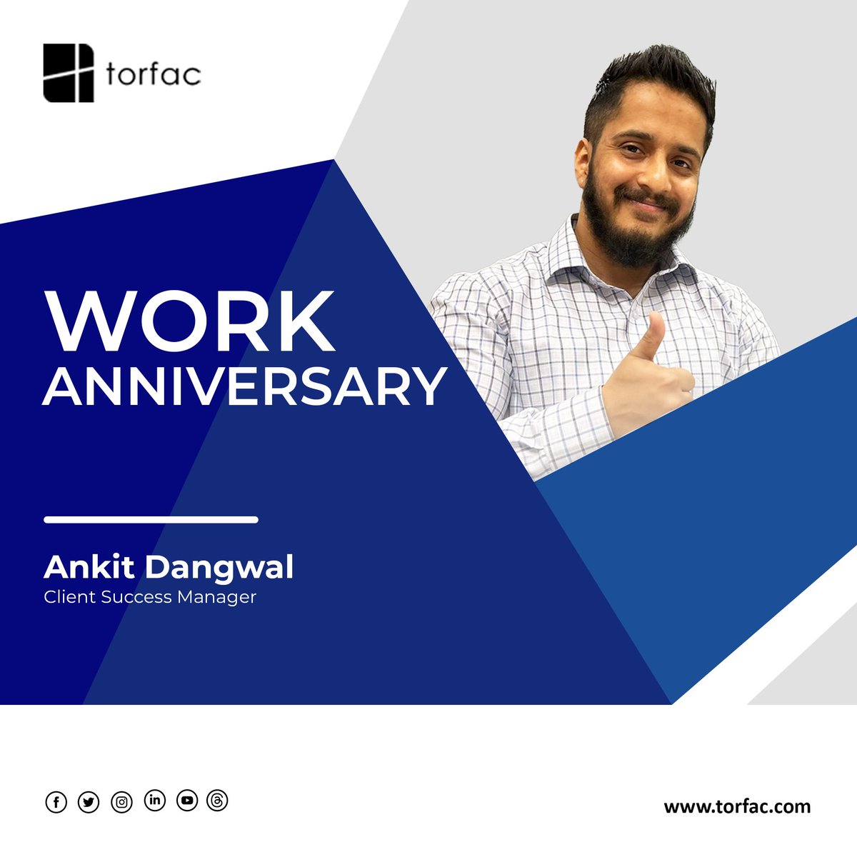 TorfacInc's tweet photo. Dear Ankit,
Happy Work Anniversary!
#workanniversary #happyworkanniversary #gratitude #anniversary #torfac #marketresearch https://t.co/18AS1NIyqE