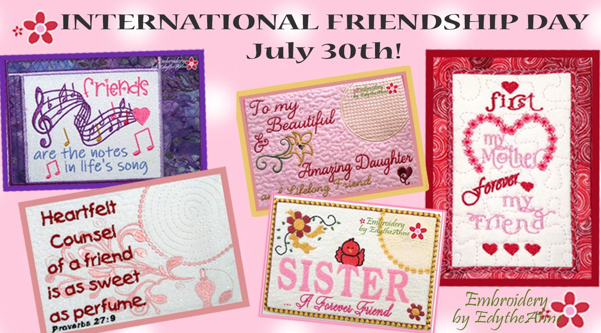 KNOW A NEW PARENT? Check our these cute Faith Based Mug Mats! Friendship Day Mug Mats & more..... - mailchi.mp/inthehoopembro…

#EmbroiderybyEdytheAnne  #InTheHoopMachineEmbroidery    #MugMat #MugRug #Friends #Family #NewParents  #Newborns  #Children #Faith