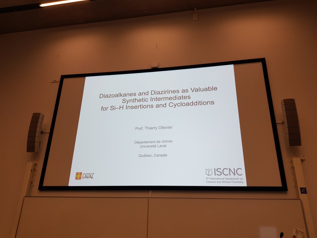 carbene_nitrene's tweet image. Prof  Thierry Ollevier, @ThierryOllevier, give a very nice overview of his excellent work in diazo compound activation. Carbene insertion into Si-H bonds! Excellent talk, great chemistry!
#ISCNC2023