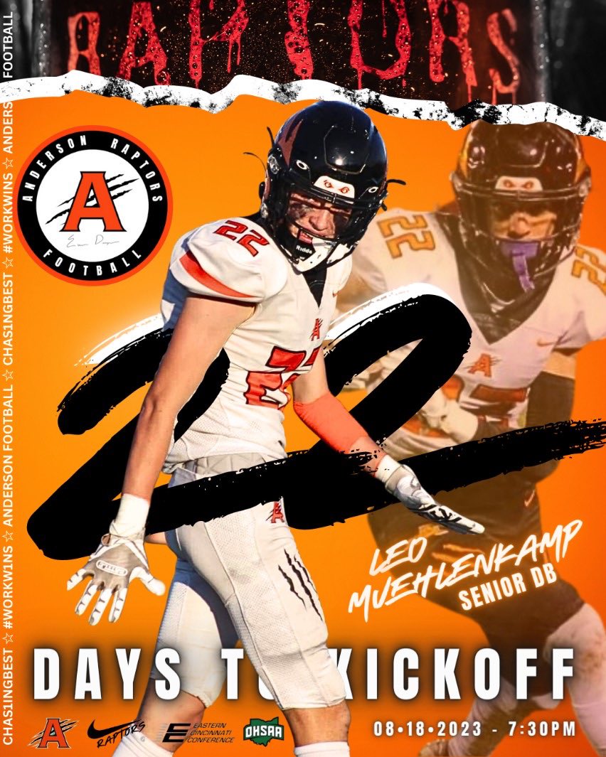 2️⃣2️⃣ DAYS ⏳

<a href="/_AHS_Football/">Anderson Football</a> <a href="/CoachEvanDreyer/">Evan Dreyer</a>