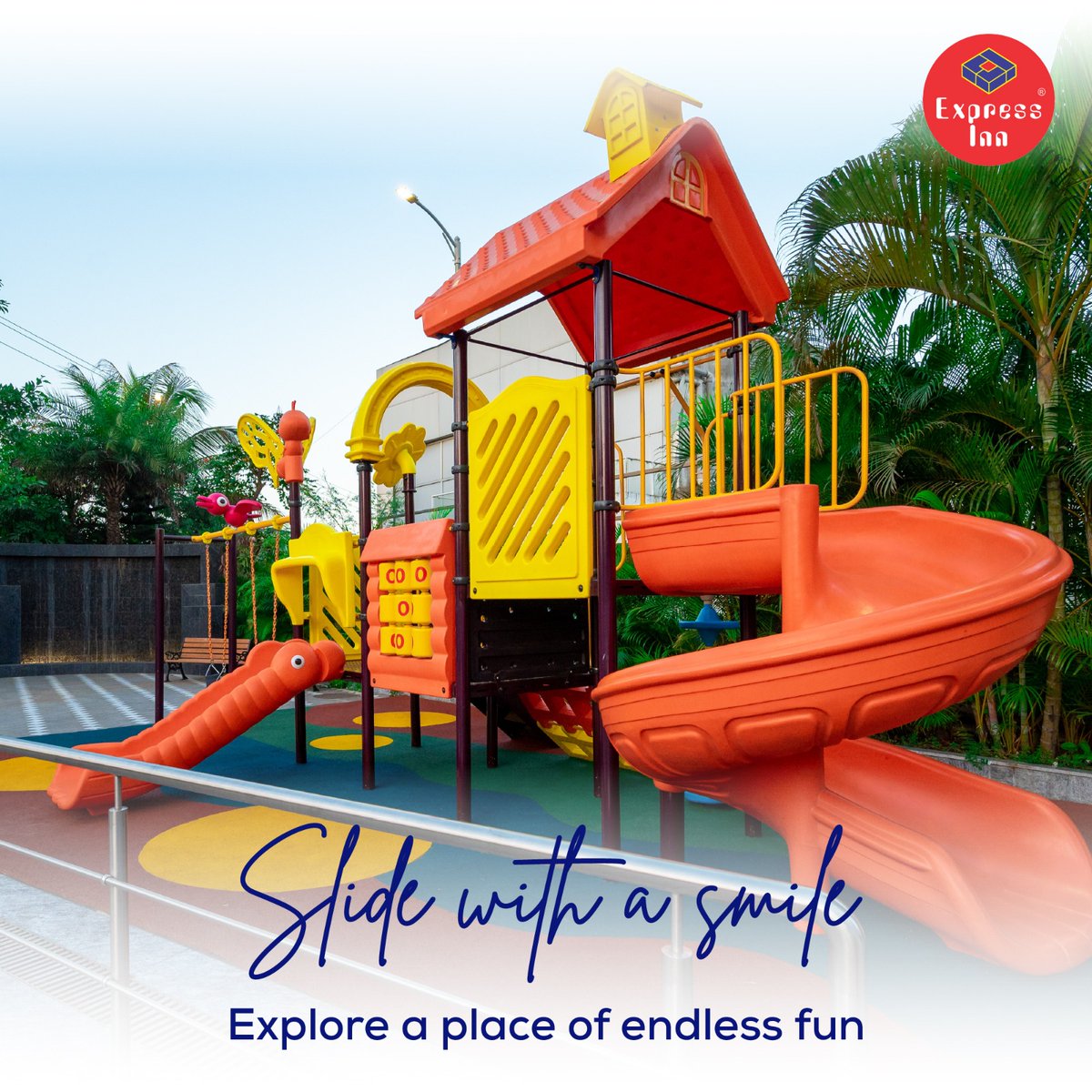 ExpressInnNasik's tweet photo. Slide into happiness and laughter as you embark on the littlest adventure, where soaring down the slides takes you to new heights of excitement!
#expressinnnashik #luxuryhotel #funtime #kidsplay #hotel #nashik https://t.co/4vL1g9kpqv